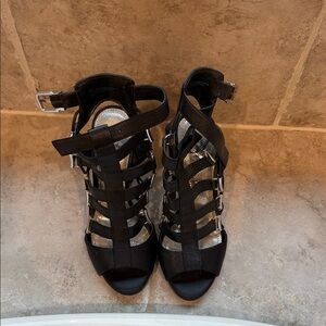 Gianni Bini Black Strappy Heels